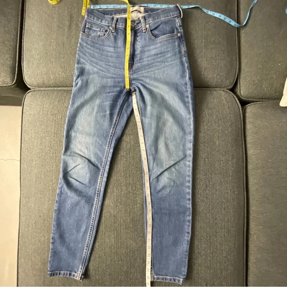 Everlane Jeans Denim Size 27 Regular Medium Blue Faded Whiskered Tapered - Picture 7 of 8